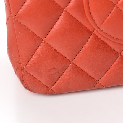 Chanel Lambskin Quilted Medium Double Flap Orange 17 of 21