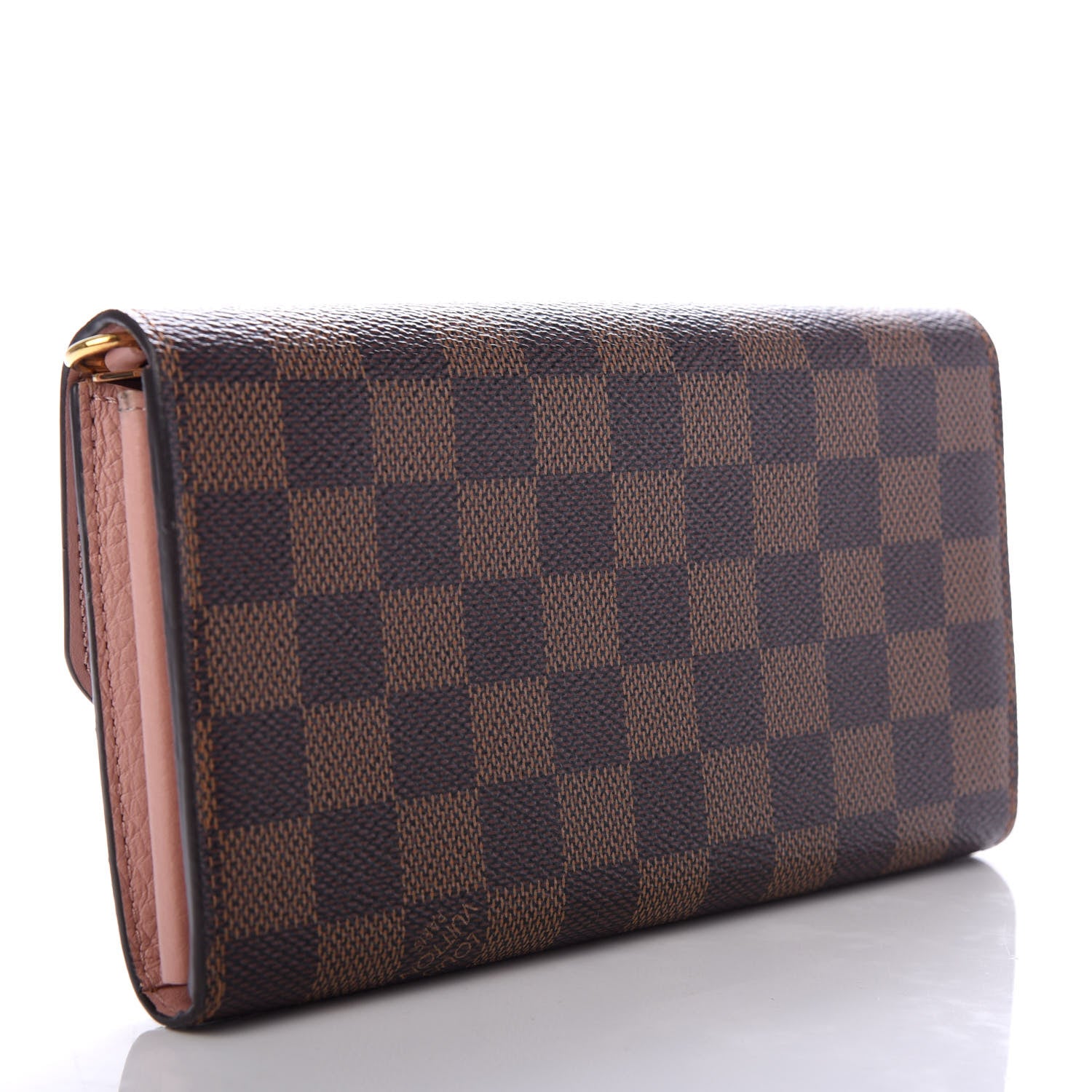 Louis Vuitton Damier Ebene Croisette Chain Wallet Rose Ballerine 3 of 6