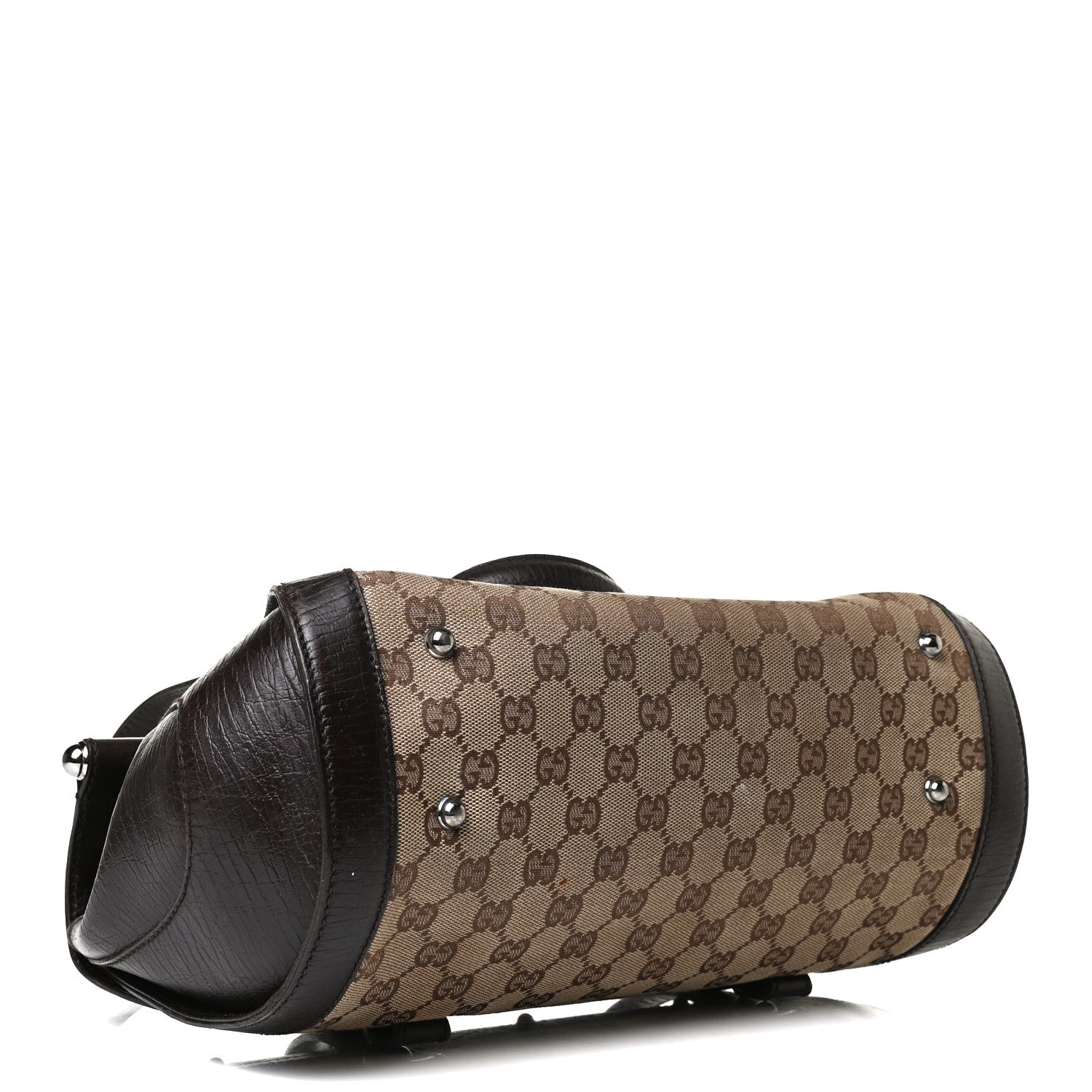 Gucci Monogram Small Bamboo Bullet Bag Dark Brown 4 of 15