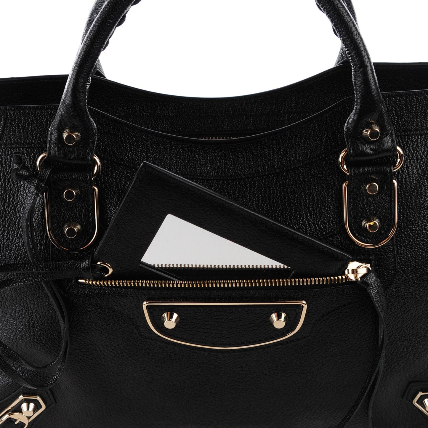 Chevre Gold Metallic Edge Hardware City Black