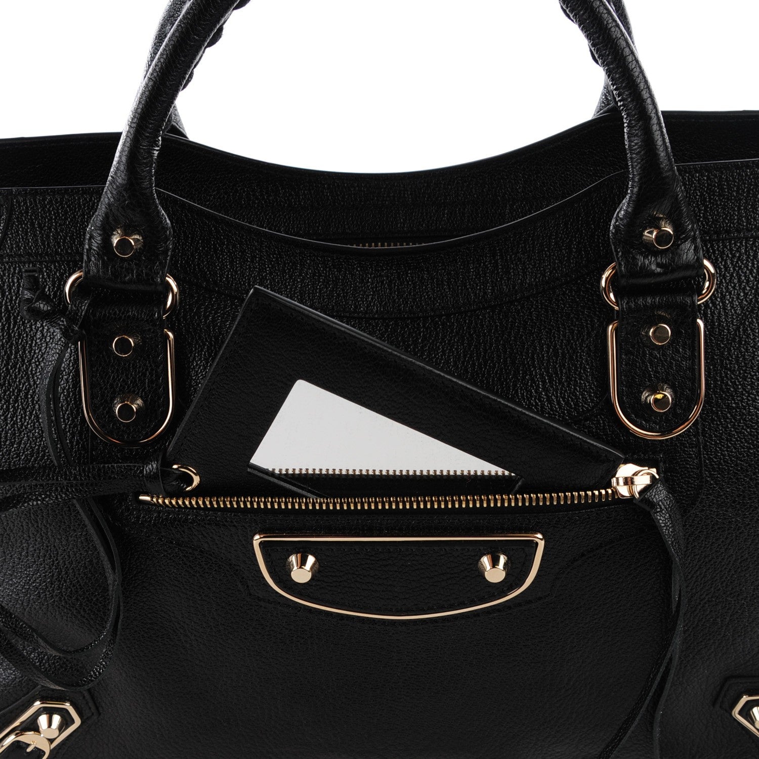 Balenciaga Chevre Gold Metallic Edge Hardware City Black 8 of 15