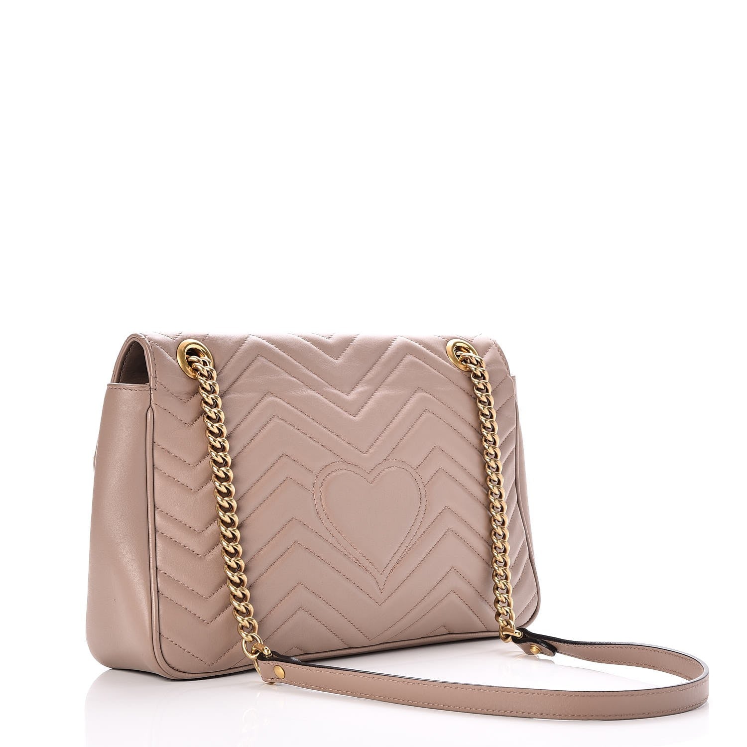 Gucci Calfskin Matelasse Medium GG Marmont Shoulder Bag Porcelain Rose 3 of 9