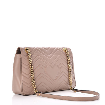 Gucci Calfskin Matelasse Medium GG Marmont Shoulder Bag Porcelain Rose 3 of 9