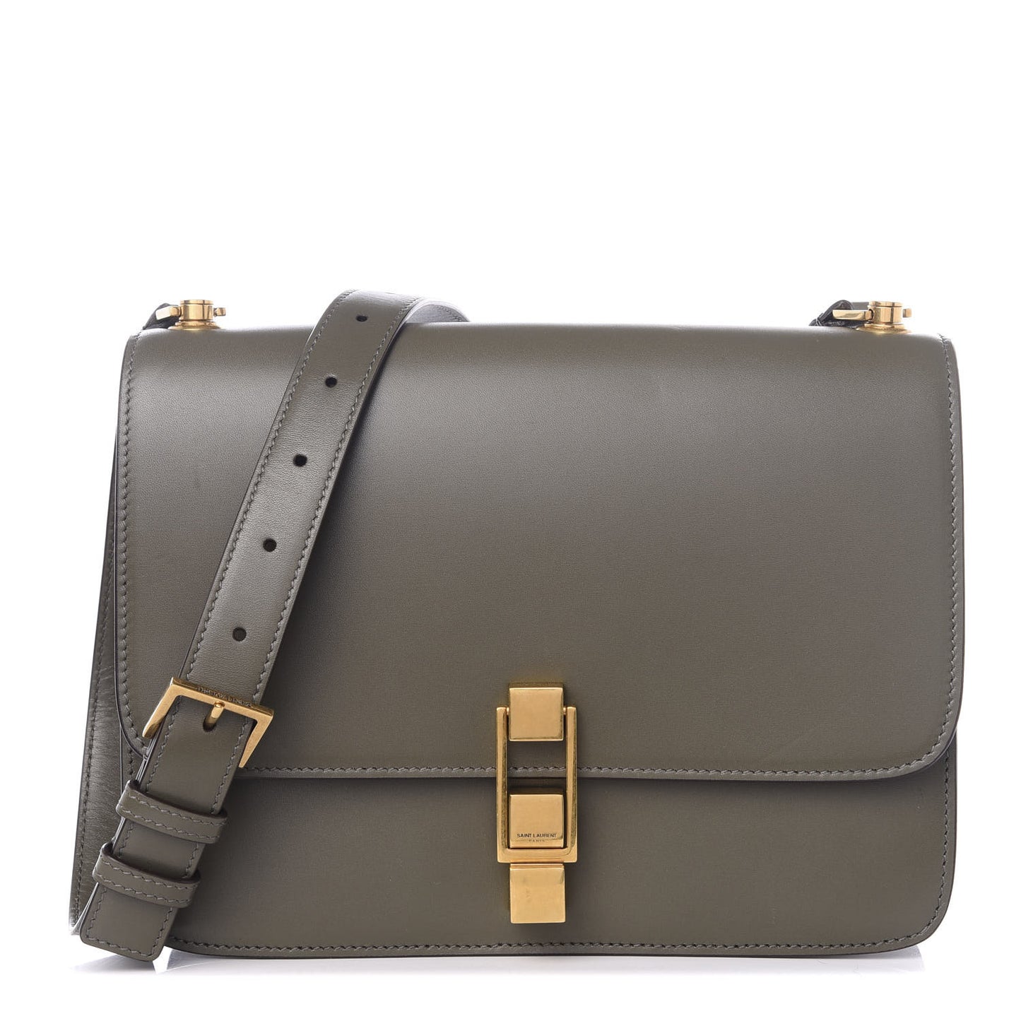 Smooth Calfskin Carre Satchel Khaki
