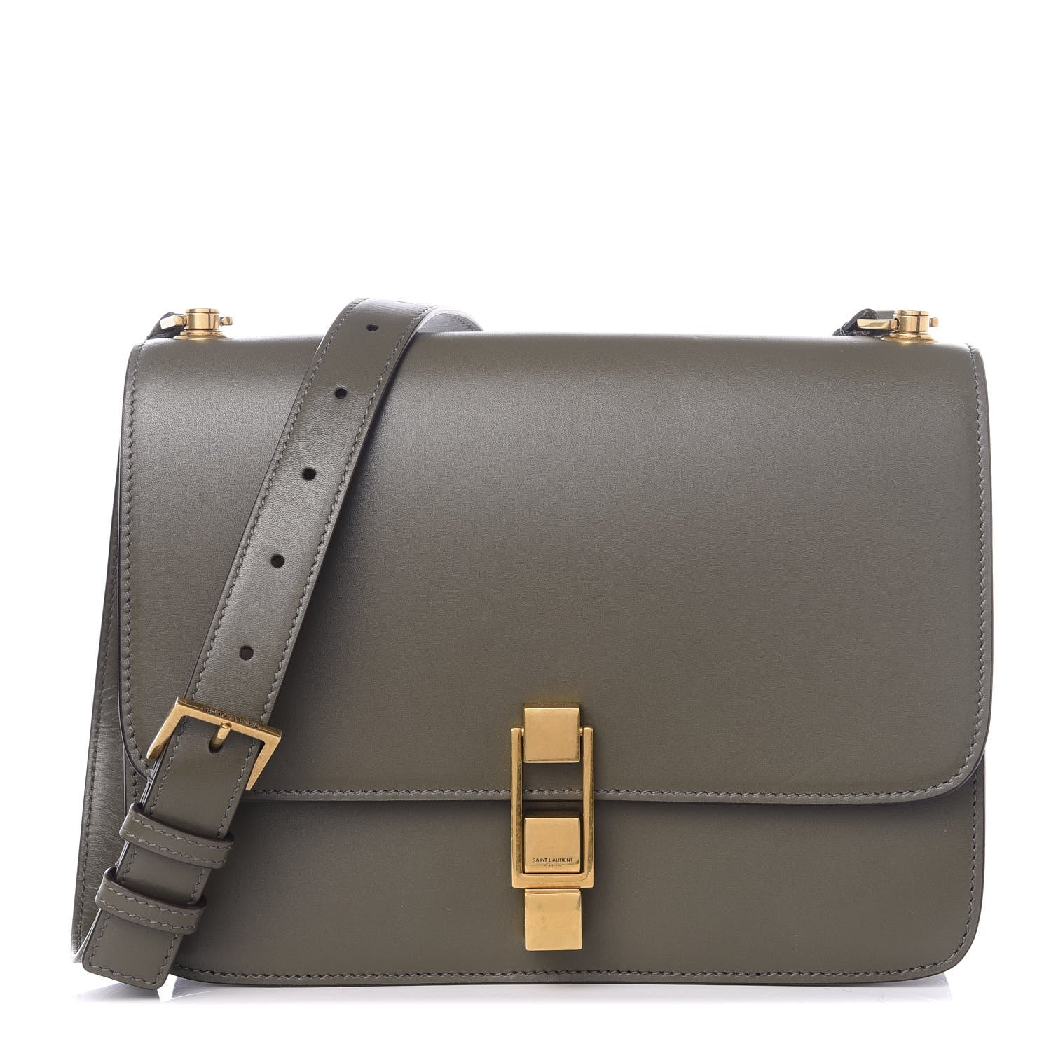 Saint Laurent Smooth Calfskin Carre Satchel Khaki 1 of 8