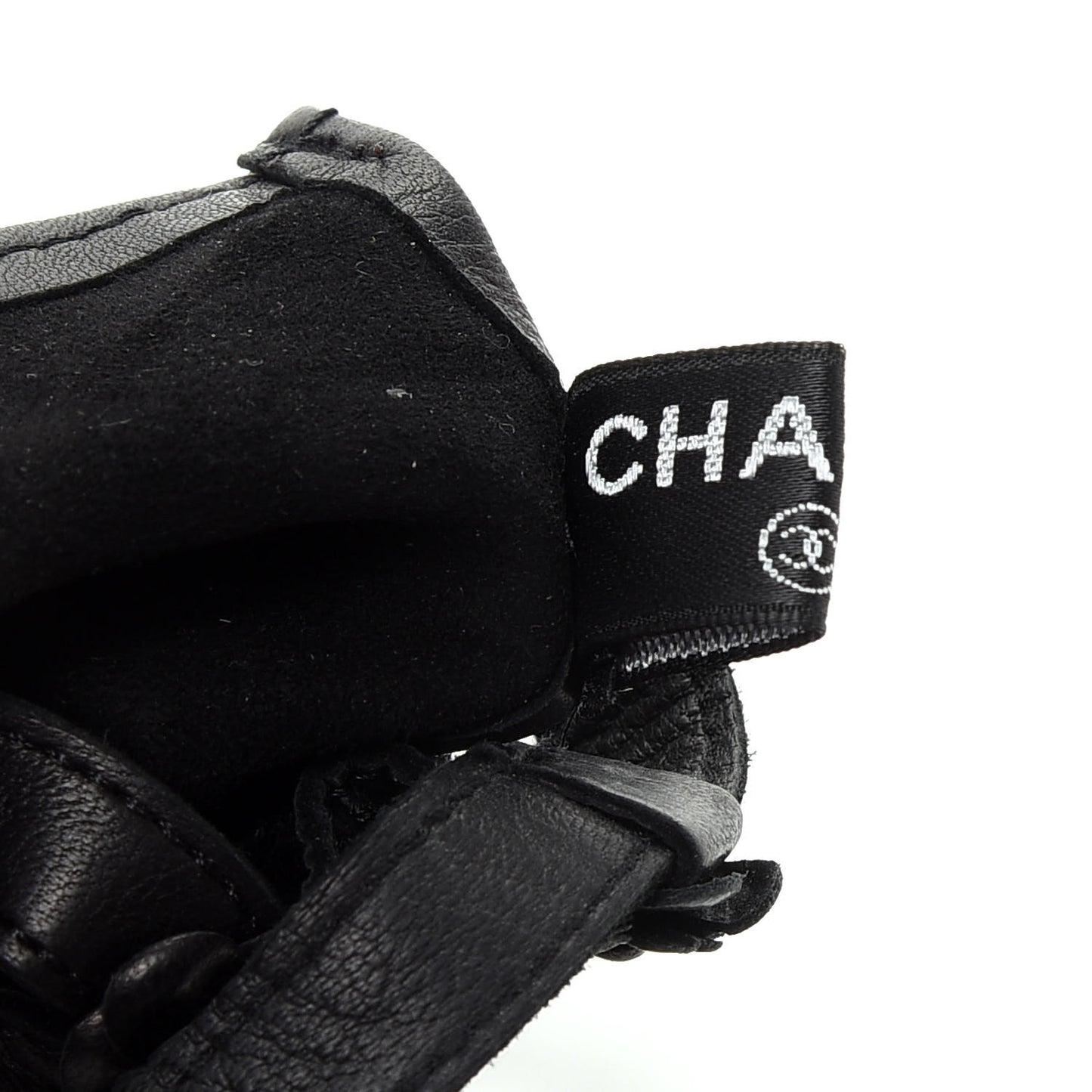Lambskin Camellia Fingerless Gloves 8 Black