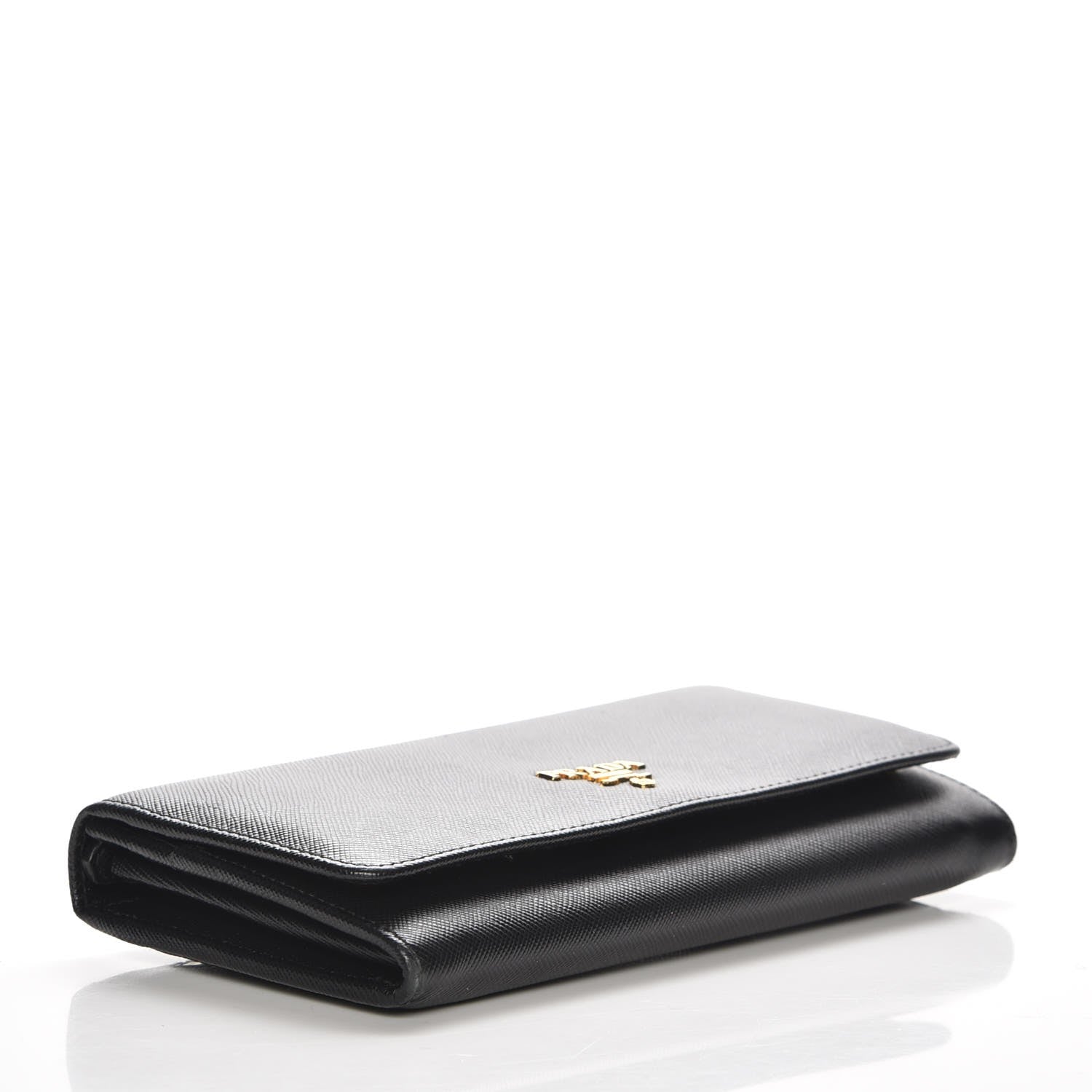 Prada Saffiano Metal Continental Flap Wallet Nero Black 4 of 9