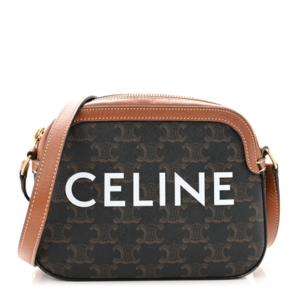 Celine Triomphe Canvas Small Camera Bag Tan 1 of 12