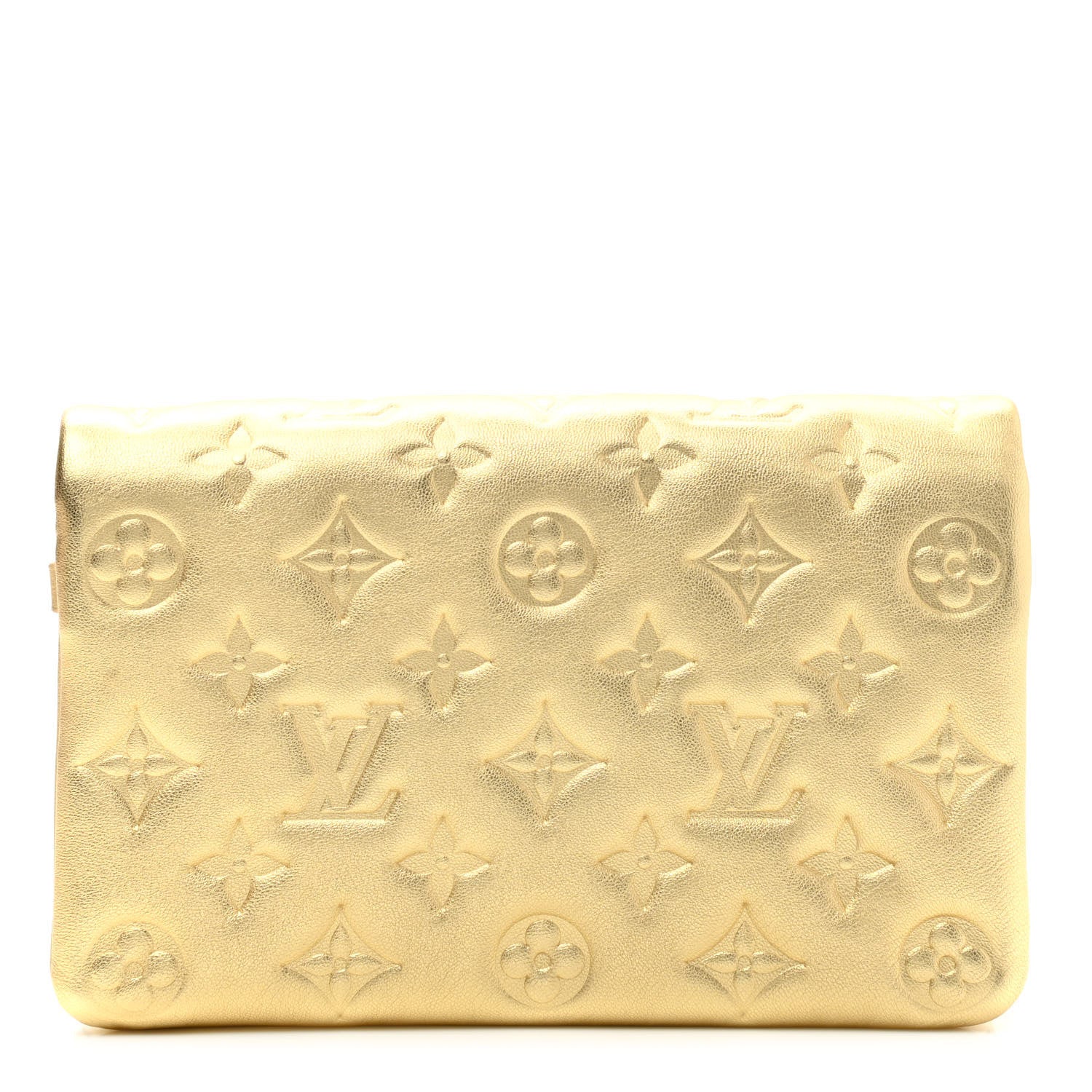 Louis Vuitton Metallic Lambskin Embossed Monogram Pochette Coussin Gold 1 of 7