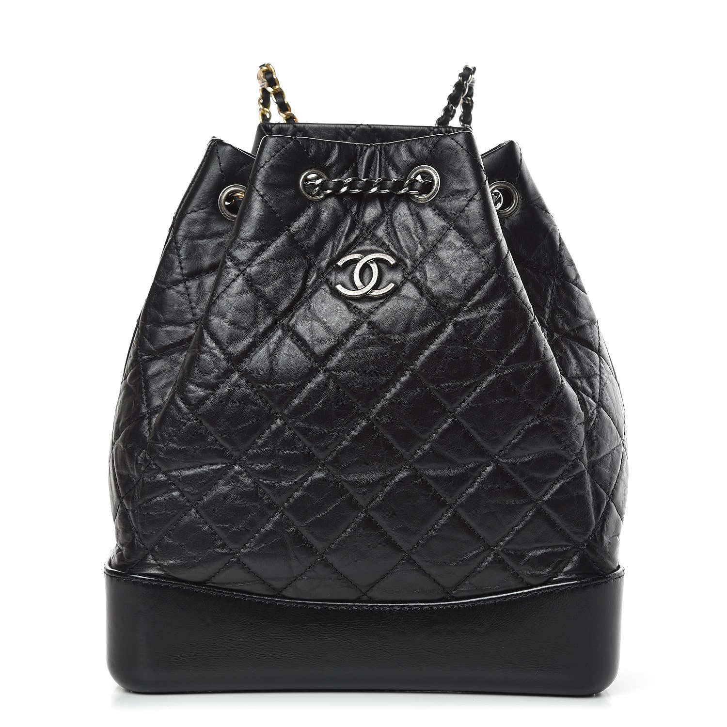 Chanel Aged Calfskin Quilted Gabrielle Backpack Black 1 of 10