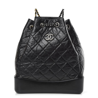 Chanel Aged Calfskin Quilted Gabrielle Backpack Black 1 of 10