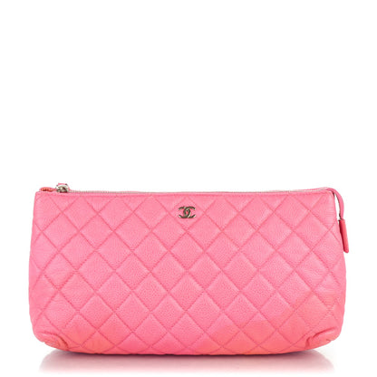 Chanel Caviar Quilted Zip Cosmetic Case Pink 1 of 7