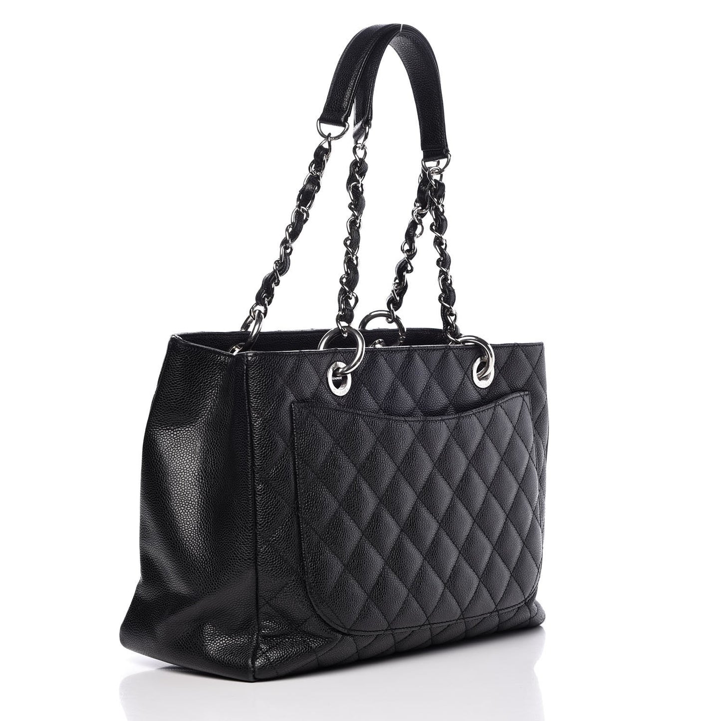Caviar Quilted Grand Shopping Tote GST Black