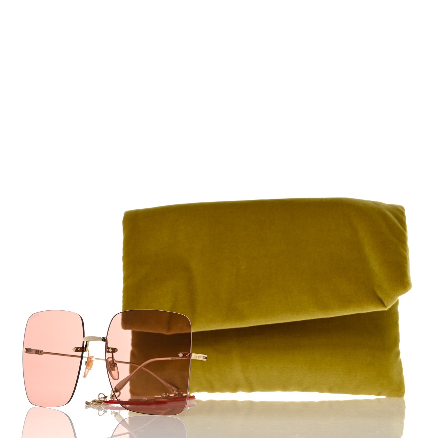Gucci Acetate Detachable Charm Square Frame Sunglasses GG1147S Pink 11 of 11