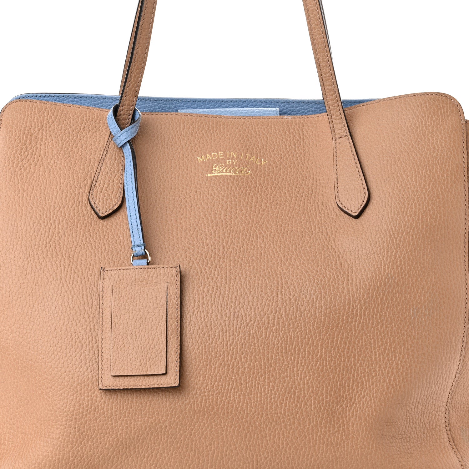 Gucci Dollar Calfskin Medium Swing Tote Camelia Mineral Blue 6 of 16