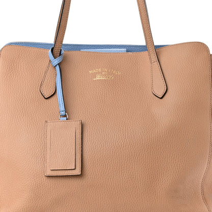 Gucci Dollar Calfskin Medium Swing Tote Camelia Mineral Blue 6 of 16