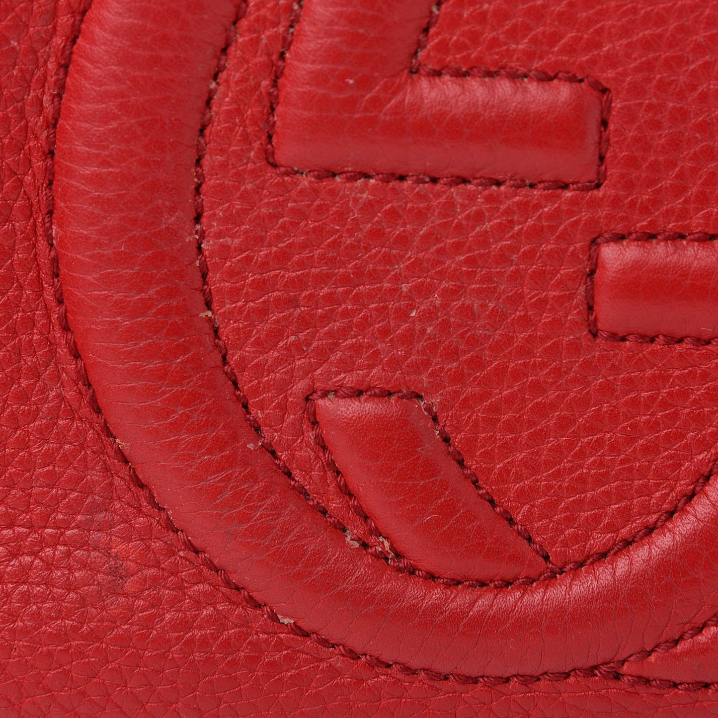 Pebbled Calfskin Small Soho Disco Bag Tabasco Red