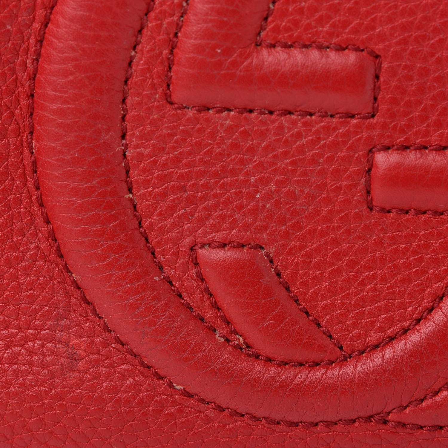 Gucci Pebbled Calfskin Small Soho Disco Bag Tabasco Red 14 of 15