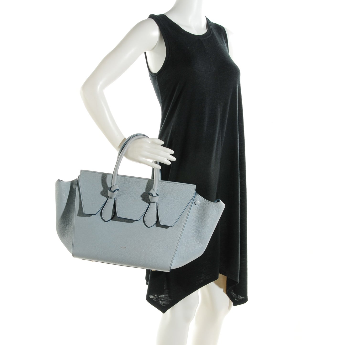 Crisped Calfskin Small Tie Knot Tote Powder Blue