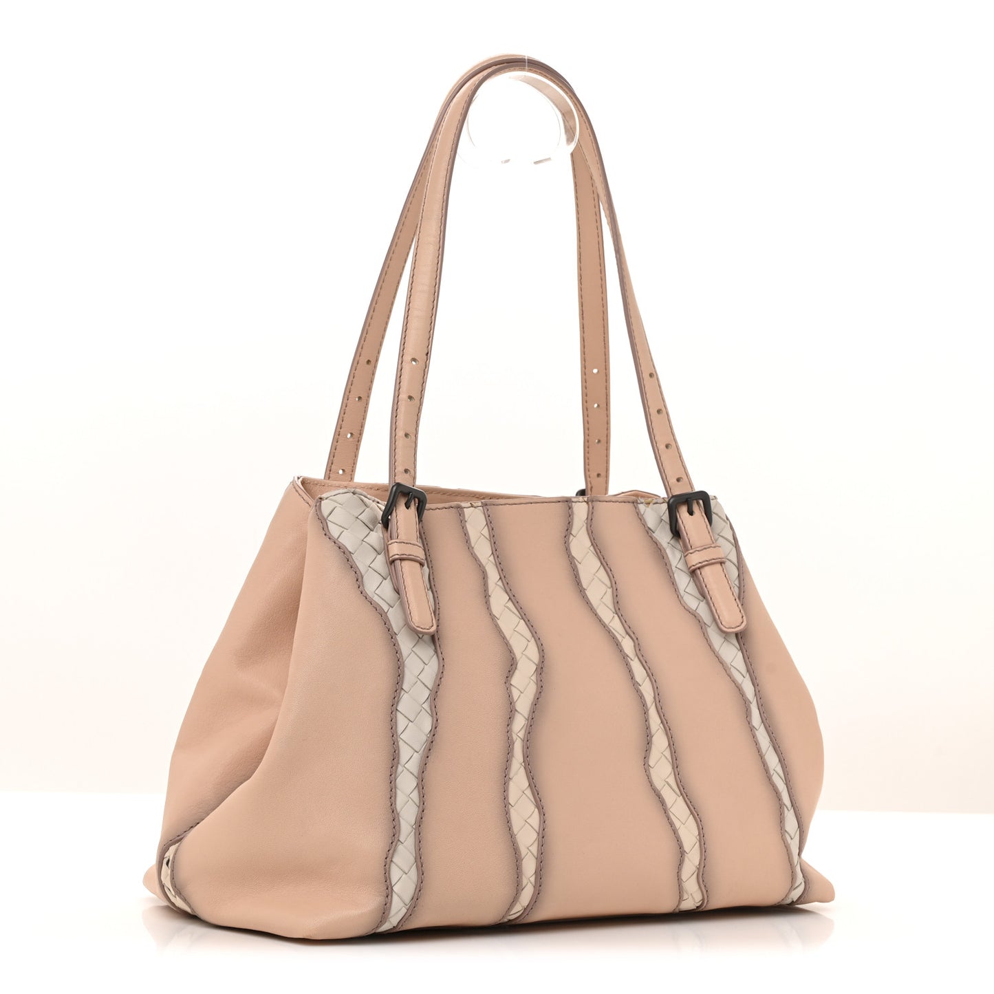 Nappa Intrecciato Medium Glimmer Tote Flamingo