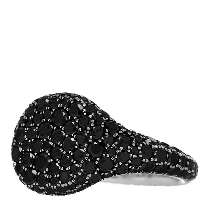 David Yurman 18K White Gold Black Diamond Pave Pinky Ring 44 3 3 of 5