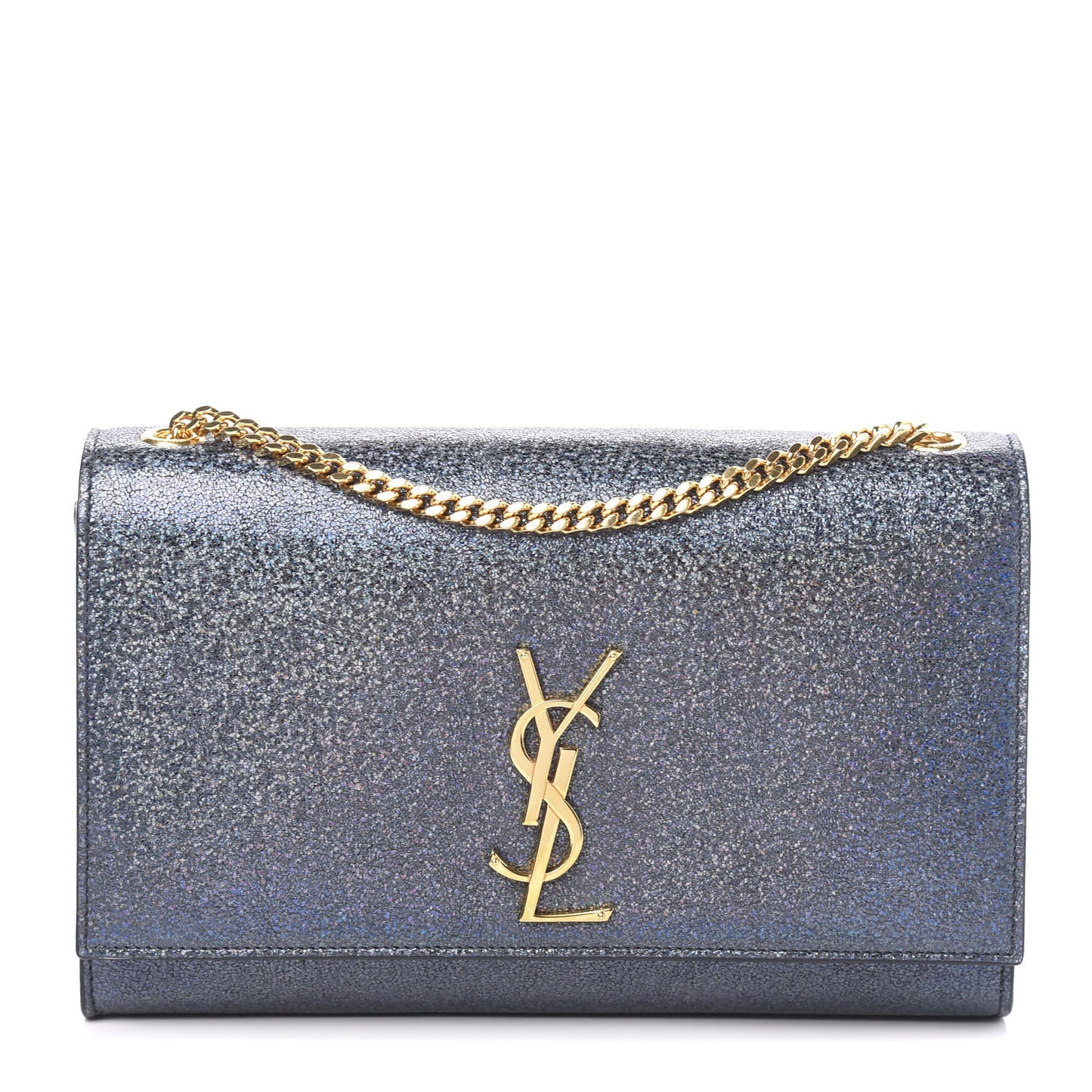 Sparkle Calfskin Medium Classic Monogram Kate Satchel Graphite