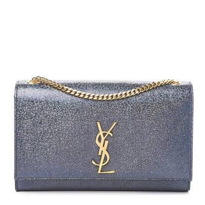 Saint Laurent Sparkle Calfskin Medium Classic Monogram Kate Satchel Graphite 1 of 8