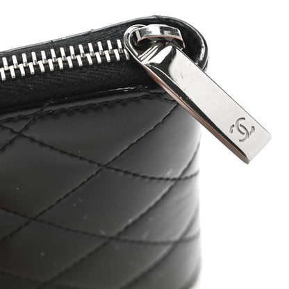 Chanel Patent Calfskin Quilted Brilliant Zip Coin Purse Wallet Black 9 of 10