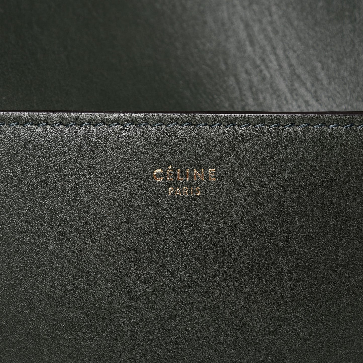 Calfskin Sangle Bucket Bag Bottle Green