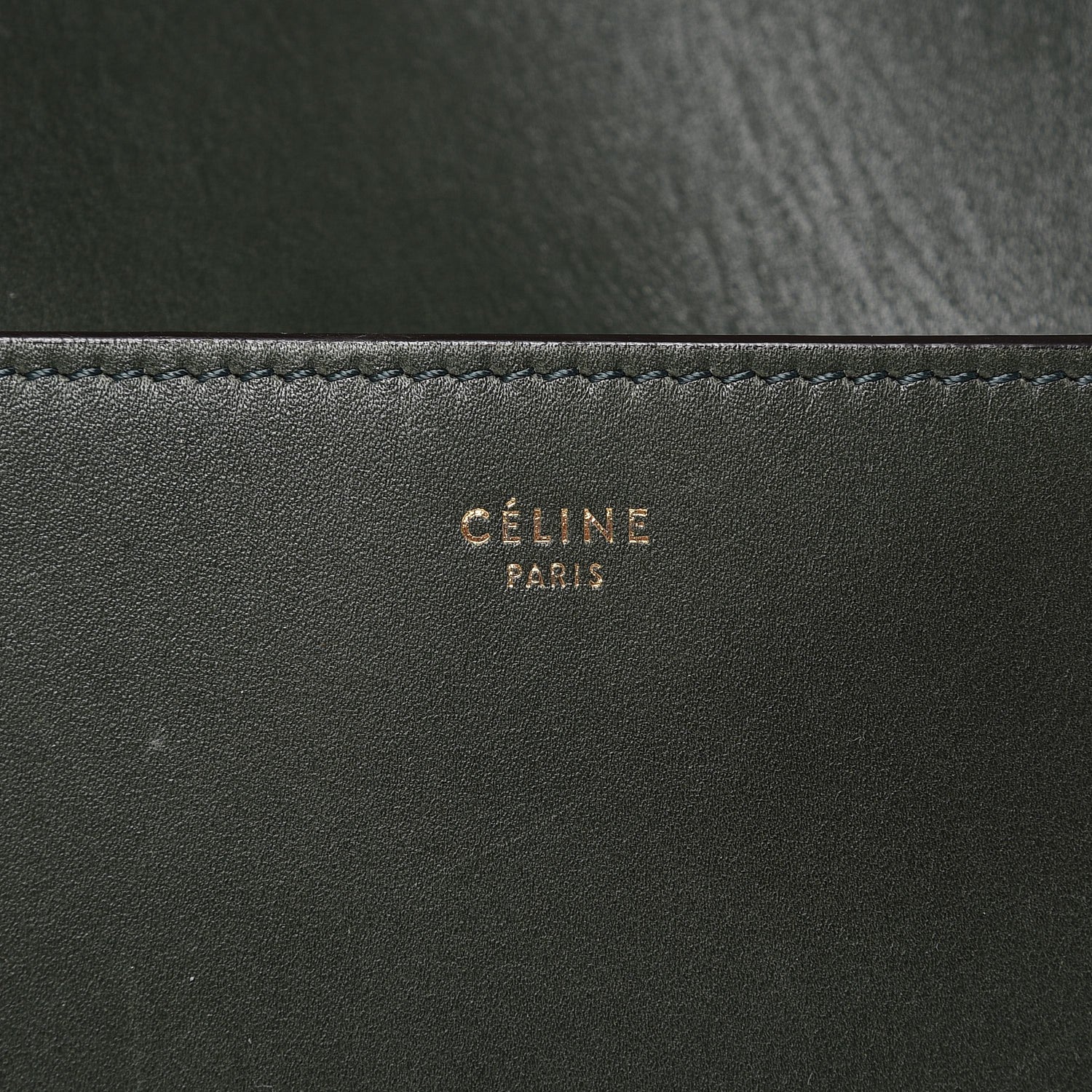 Celine Calfskin Sangle Bucket Bag Bottle Green 8 of 8