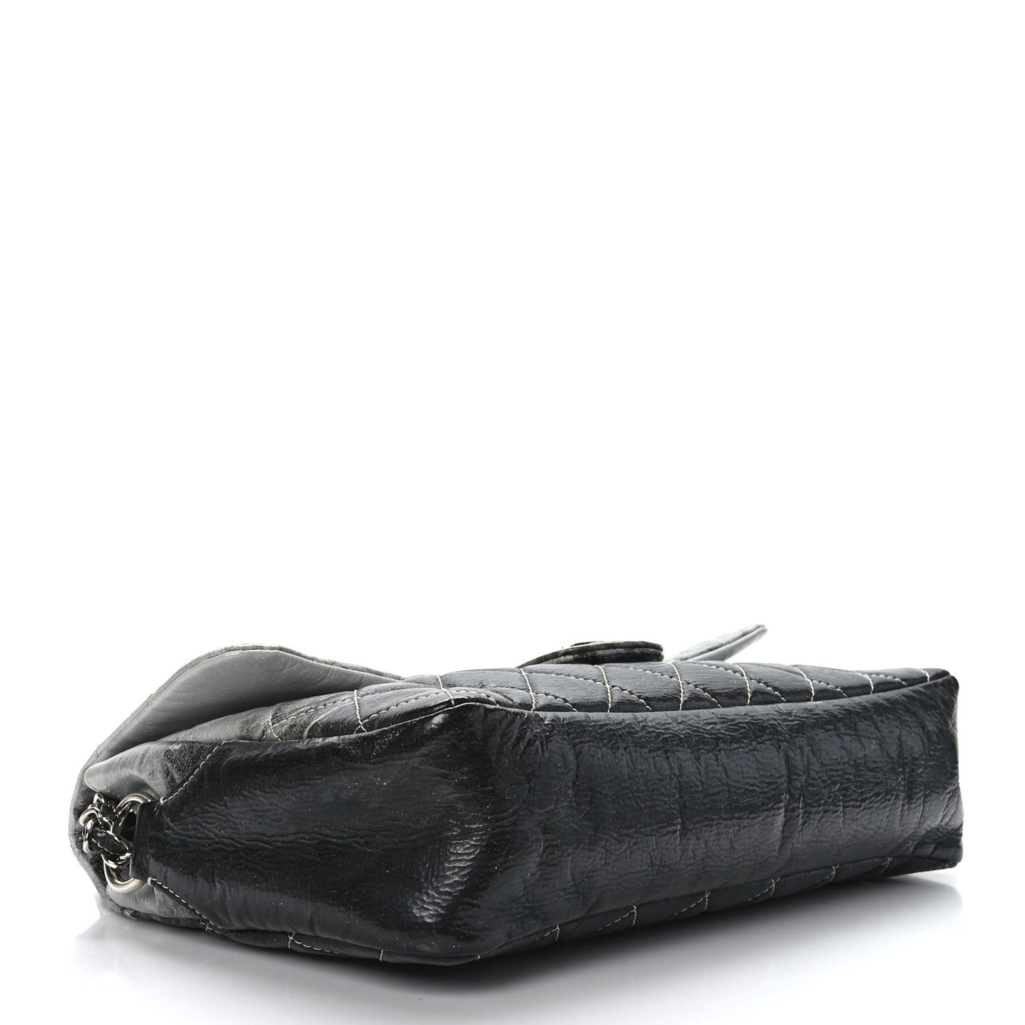 Vinyl Quilted Jumbo Melrose Degrade Flap Black