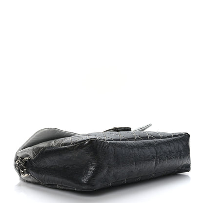 Chanel Vinyl Quilted Jumbo Melrose Degrade Flap Black 4 of 10