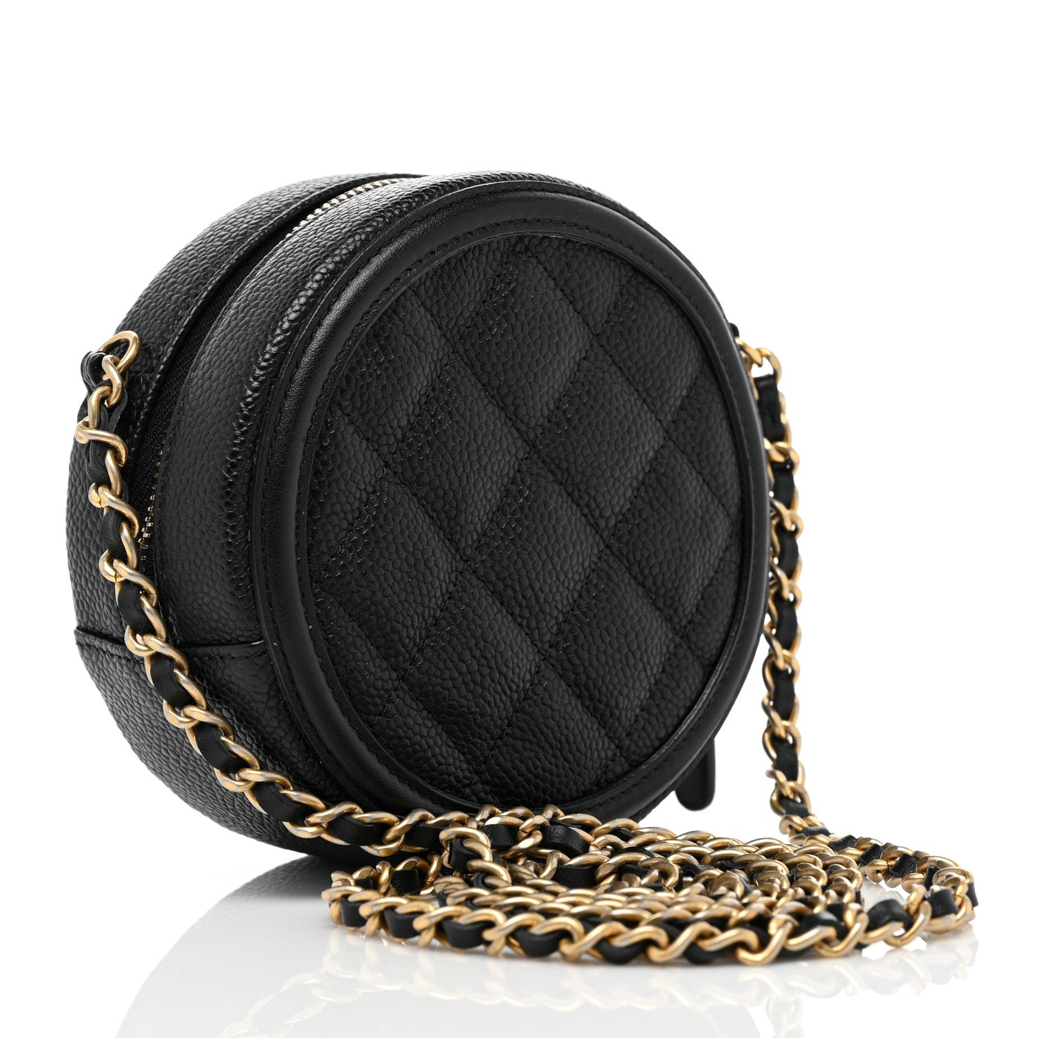 Chanel Caviar Quilted Round Filigree Crossbody Black 3 of 8
