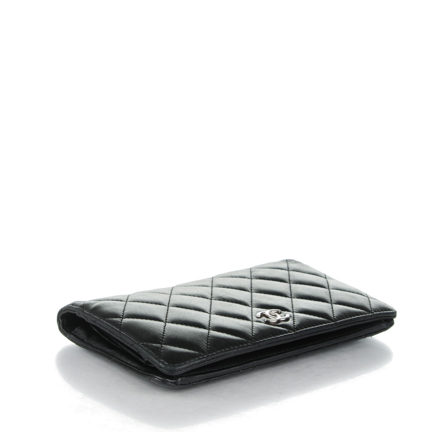 Chanel Lambskin Quilted Yen Wallet Black 4 of 9
