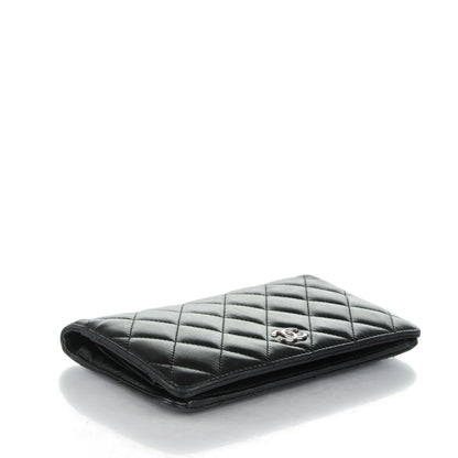 Chanel Lambskin Quilted Yen Wallet Black 4 of 9