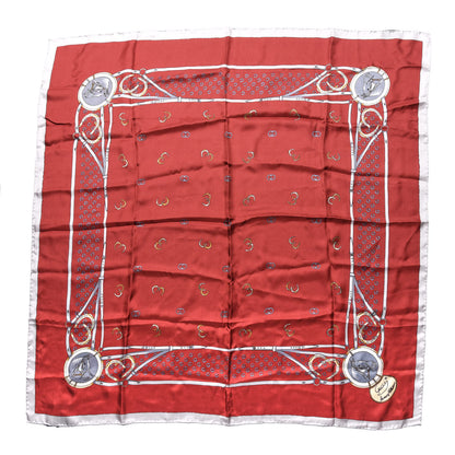 Gucci Silk Horseshoe Print Scarf Red 1 of 4