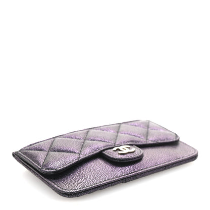 Chanel Iridescent Caviar Quilted Flap Zip Card Holder Black 4 of 8