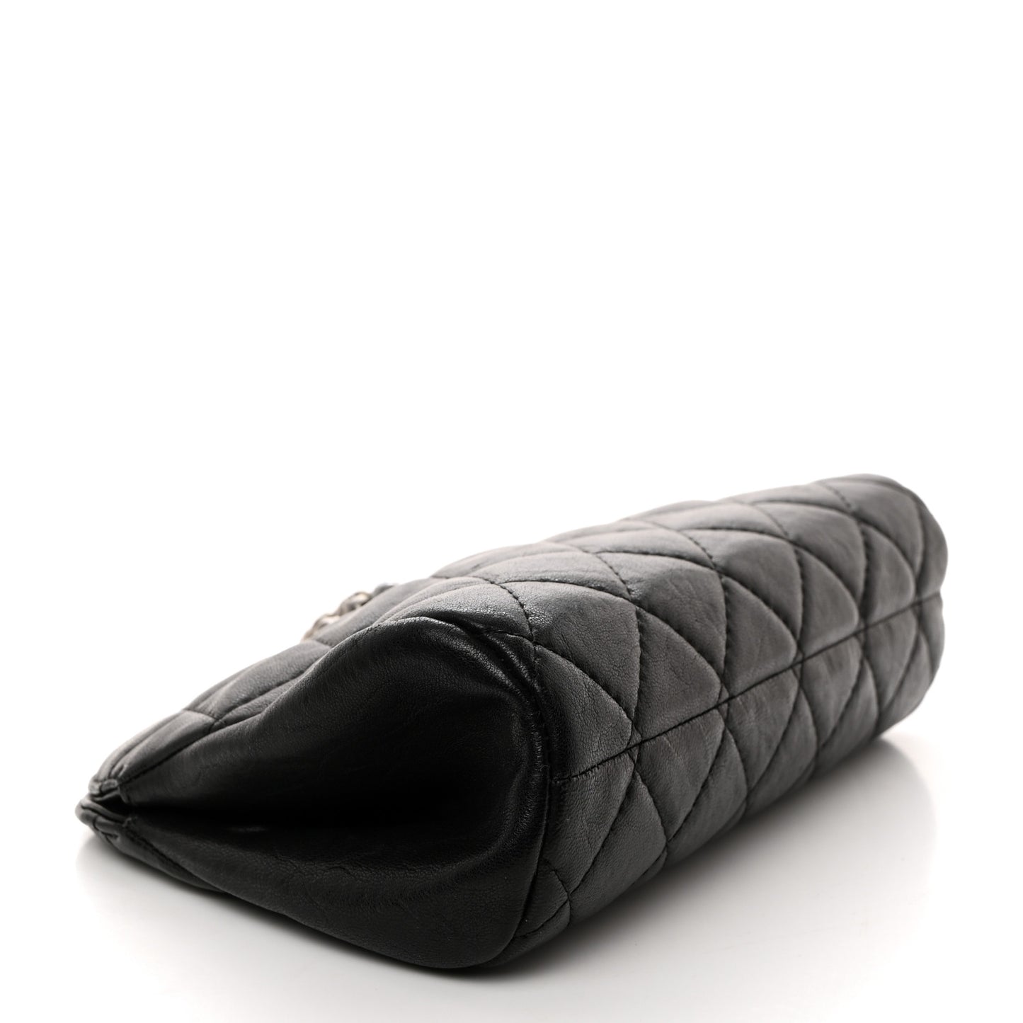 Lambskin Quilted Leo Lion Clutch Black