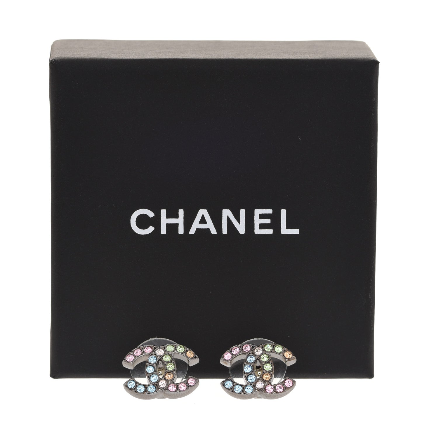 Ruthenium Crystal CC Earrings Multicolor
