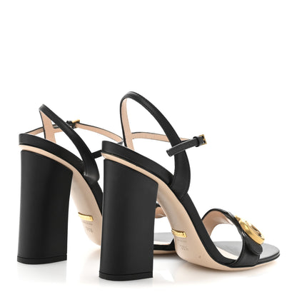 Gucci Lifford Calfskin GG Marmont Ankle Wrap 105mm Sandals 38.5 Black 5 of 10