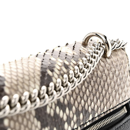 Louis Vuitton Soft Calfskin Snakeskin My Lockme Chain Bag BB Black White Beige 12 of 12