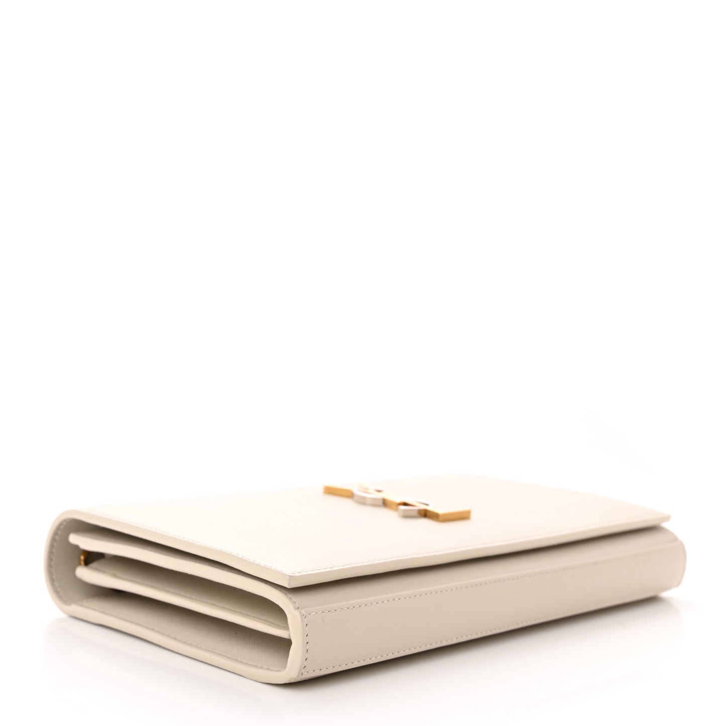 Smooth Calfskin Tri-Metal Cassandre Wallet On Chain WOC Crema Soft