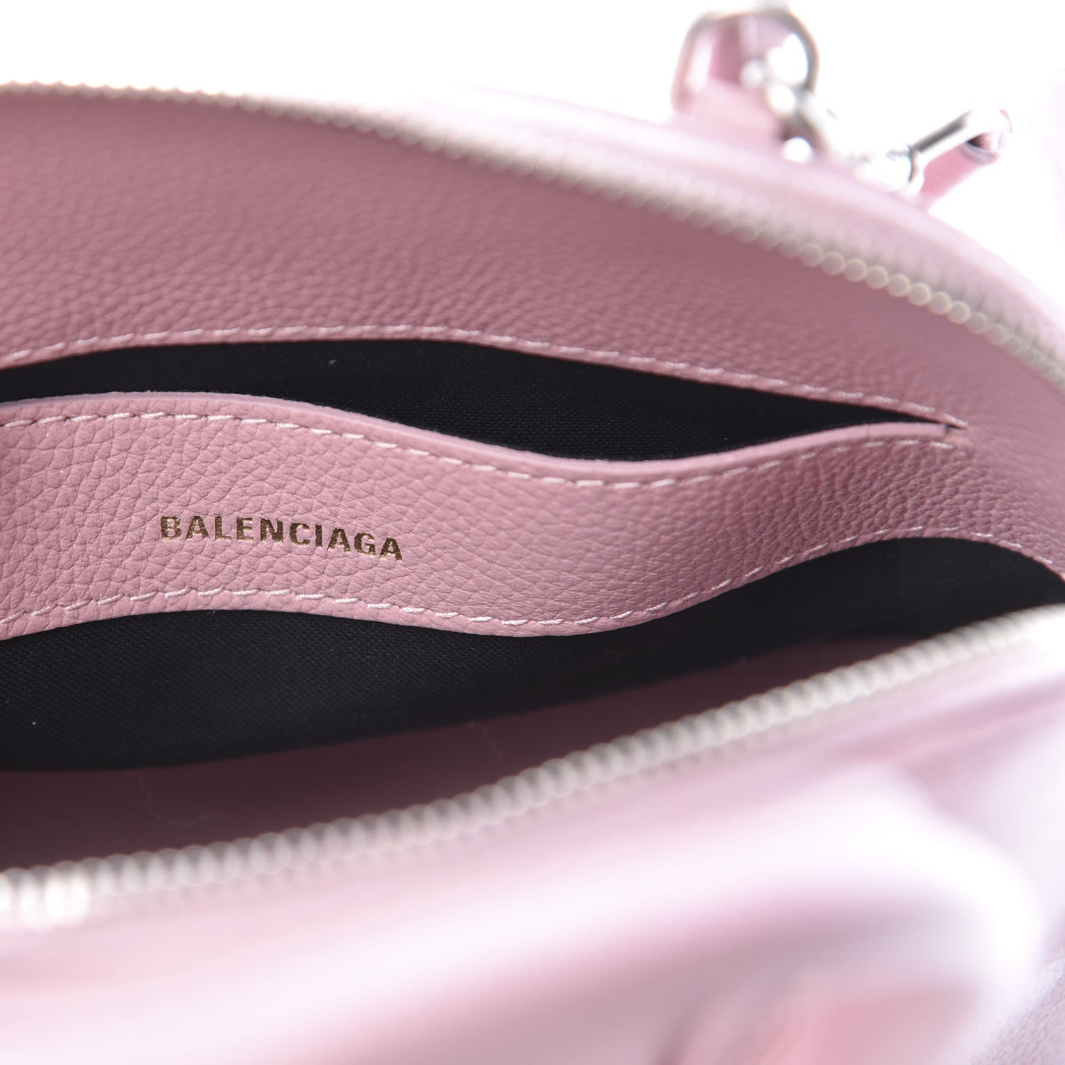 Balenciaga Grained Calfskin XXS Ville Top Handle Bag Pink White 6 of 10