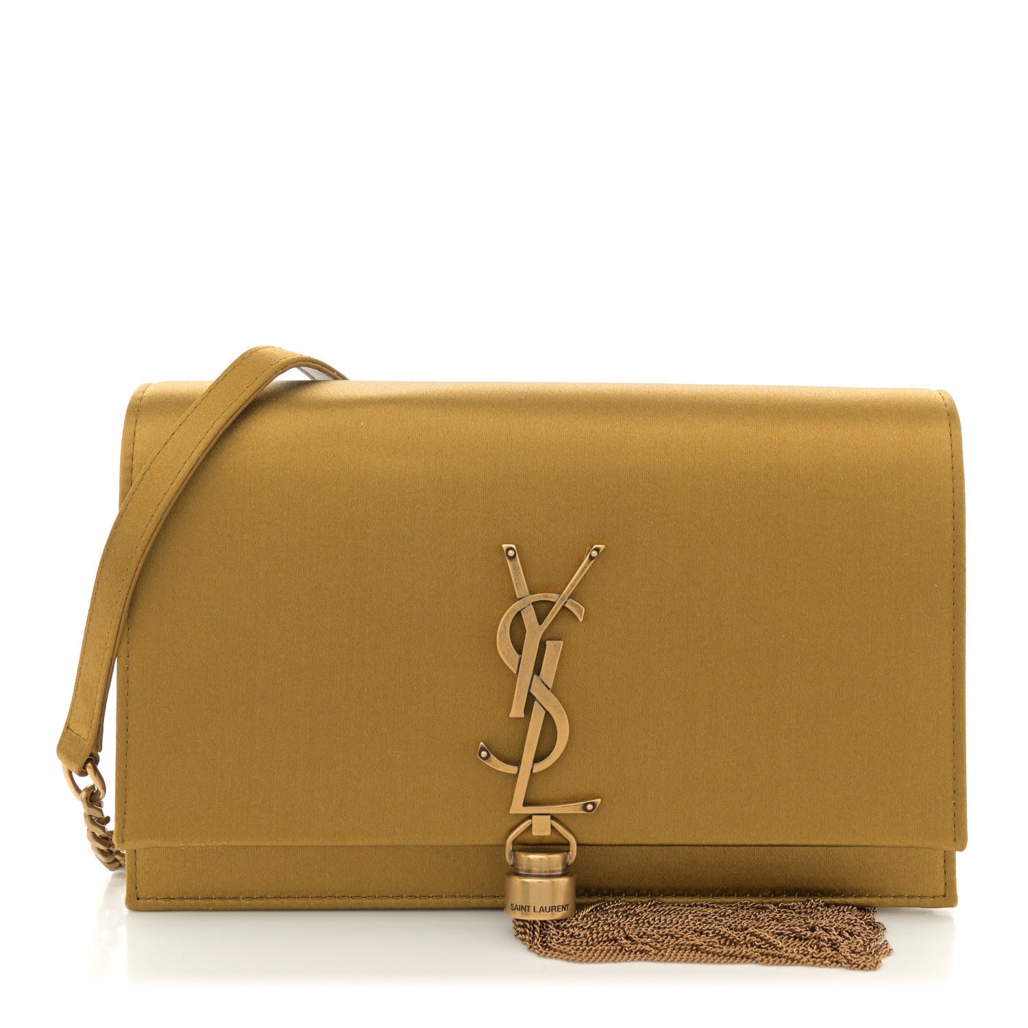 Saint Laurent Satin Small Classic Monogram Kate Tassel Satchel Sahara Beige 1 of 10