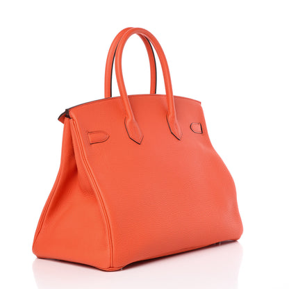 Hermes Togo Birkin 35 Orange Poppy 3 of 38