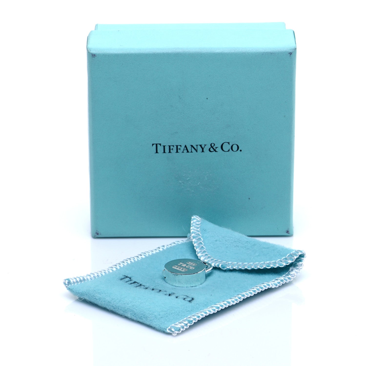 Tiffany Sterling Silver 1837 Round Padlock Charm 5 of 5