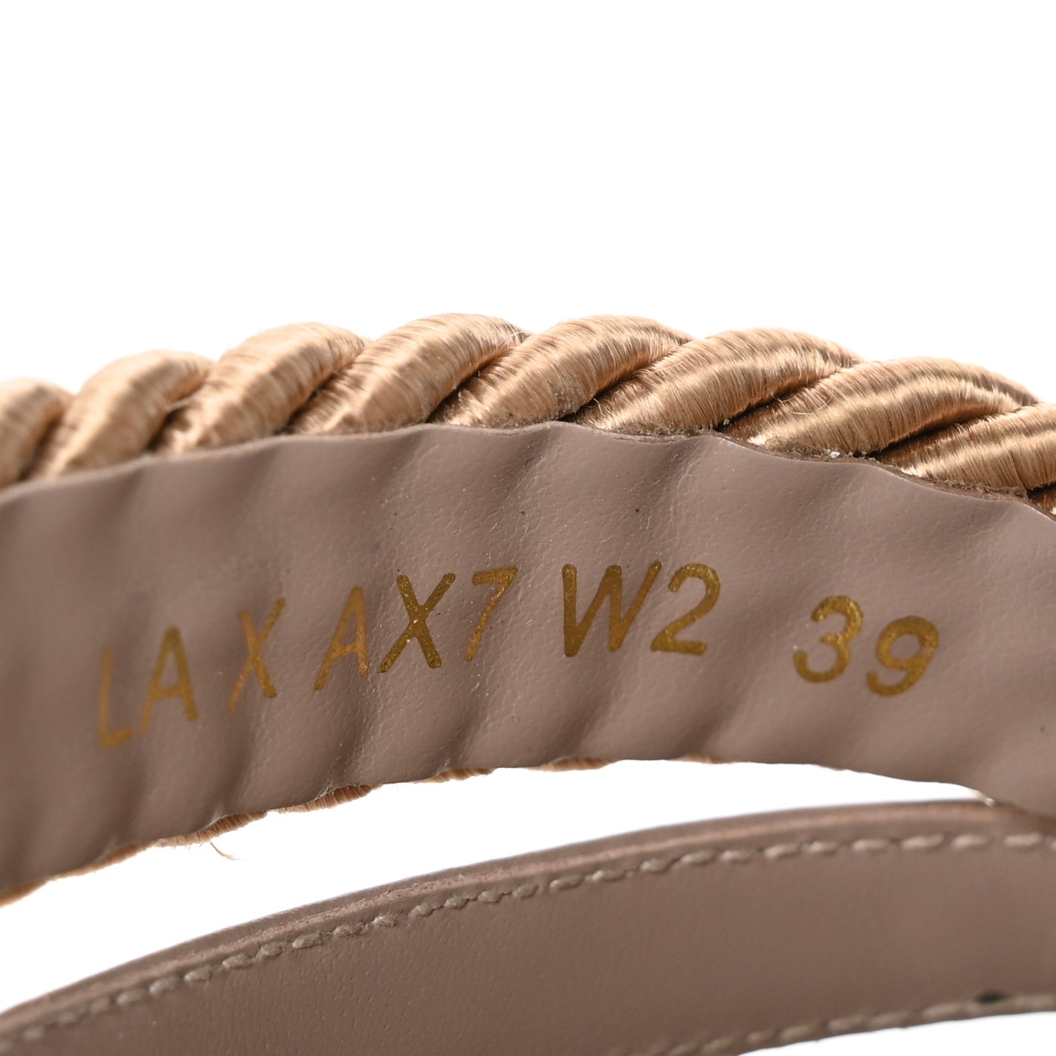 Valentino Garavani Calfskin Silk Rockstud Torchon Espadrille Wedge 25/95mm Slide Sandals 39 Poudre 6 of 8