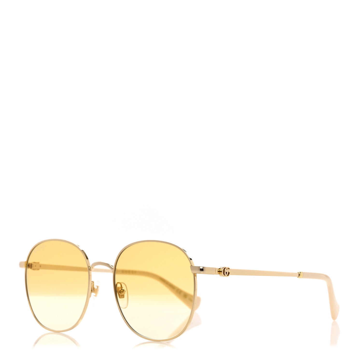 Gucci Metal Round Frame Sunglasses GG01142S Gold 1 of 8