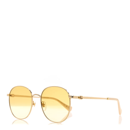 Gucci Metal Round Frame Sunglasses GG01142S Gold 1 of 8