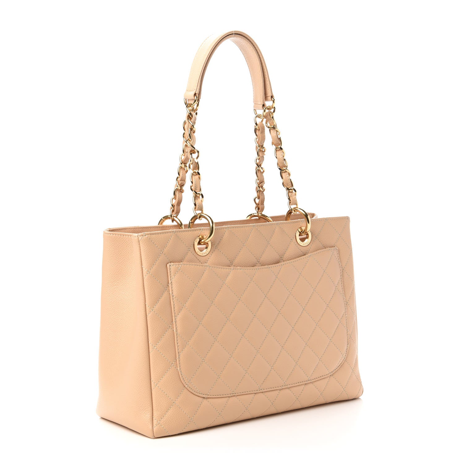 Chanel Caviar Quilted Grand Shopping Tote GST Beige Clair 3 of 10